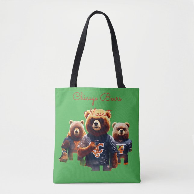Mörka Skogen Chicago Bears Maskot – Ond Fotboll Tygkasse (Framsida)