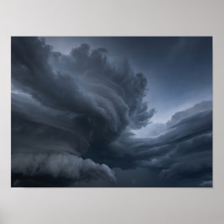 Mörka Skulpturala Stormmoln Natur Affisch