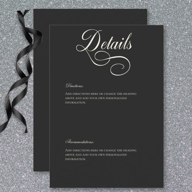 Mörka stämningsfulla viktorianska måne- och solbrö tilläggskort (Dark Moody Victorian Moon & Sun Wedding Details Enclosure Card)