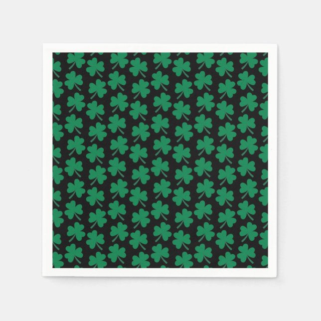 Mörka svarta Shamrocks Pappersservett (Framsidan)