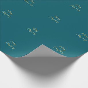 Mörka Teal & Guld Färger God Jul Presentpapper