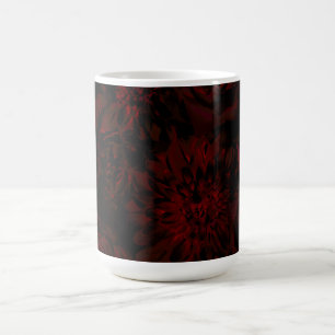 Mörka Trädgård Röda Romantiska Blommor Gotisk Glam Kaffemugg