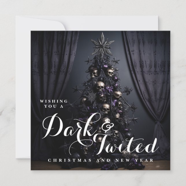 Mörka Twisted Christmas Nyår Julhelger Goth Julkort (Framsida)