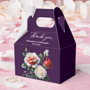 Mörka Vackra rosa vita röda rosor blommande bröllo Presentaskar