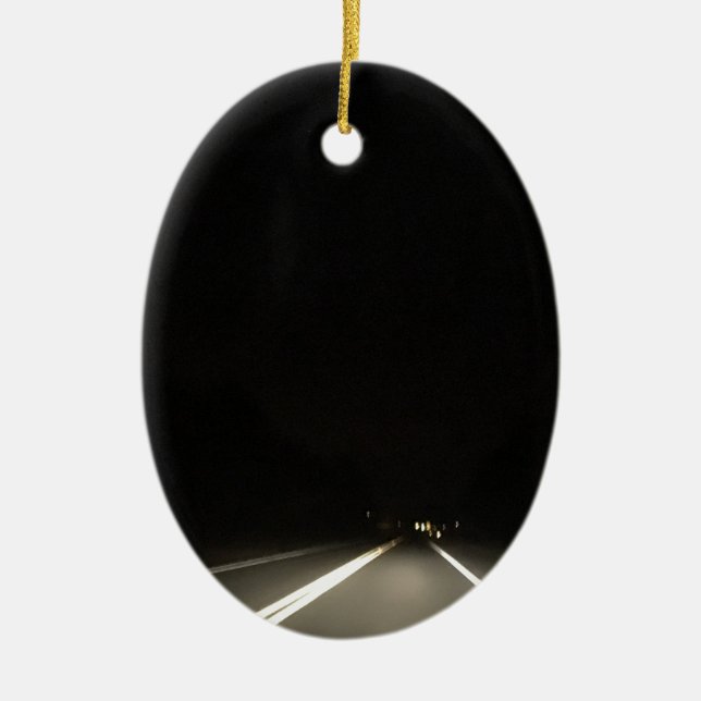 Mörka vägar och nattäventyr julgransprydnad keramik (Framsidan)