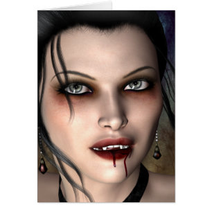 Mörka vampyrskönhetkort hälsningskort