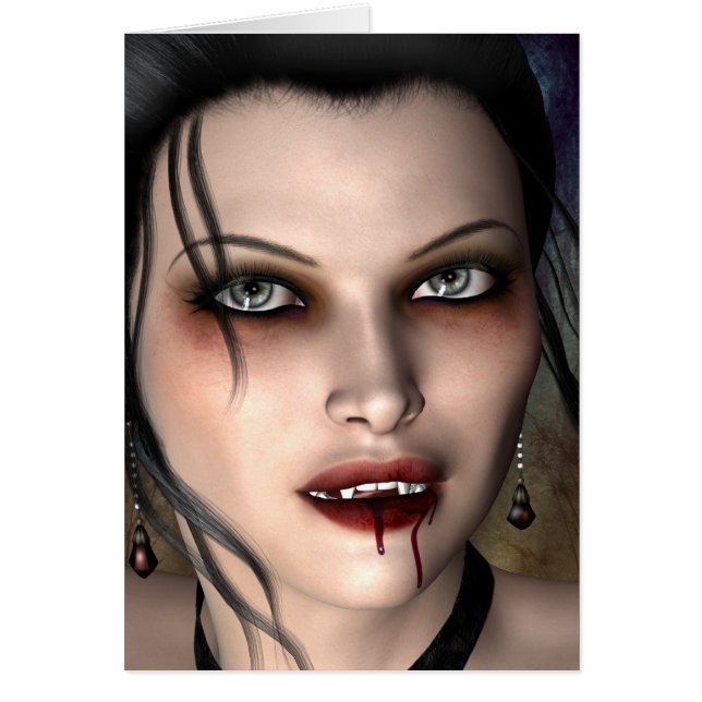 Mörka vampyrskönhetkort hälsningskort (Framsidan)