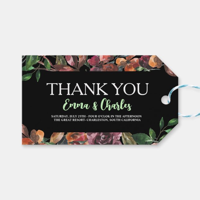 Mörka Vilda Blommor Spara Datum Presentetikett (Framsidan (Horisontell))