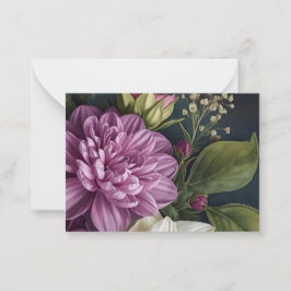 Mörka Vintageblommor Anteckningskort