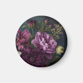Mörka vintageblommor magnet