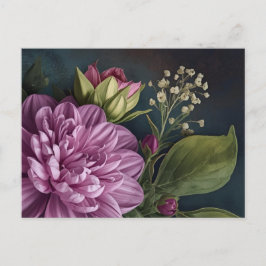 Mörka Vintageblommor Vykort