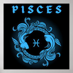 Mörka Zodiaken - Fiskarna Medeltida astrologi ko Poster