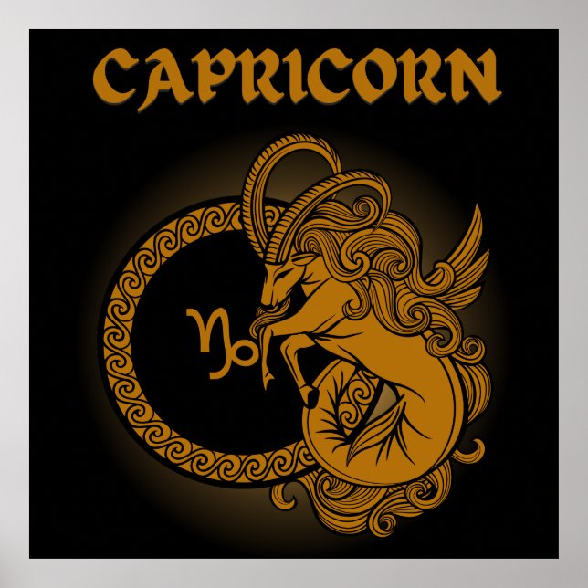 Mörka Zodiaken - Stenbocken | Medeltida astrologi  Poster (Framsidan)