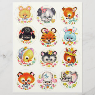 Mörkande djur i mitten av århundradet inuti cirkel