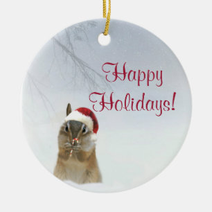 Mörkande småchipmunk-djur Jul Ornament