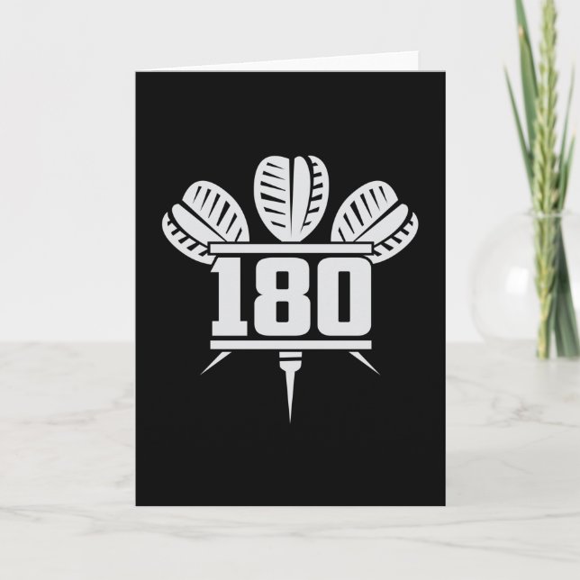 Mörkare 180 Dartboard Bullseye Prow Funny Gift Kort (Framsida)
