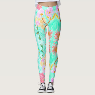 Mörkare Blommigt-lagning av Ariella & Lily-formgiv Leggings