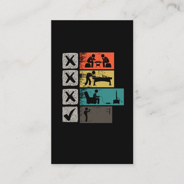 Mörkare spelarhobby-darr Beroende rityta Visitkort (Framsida)