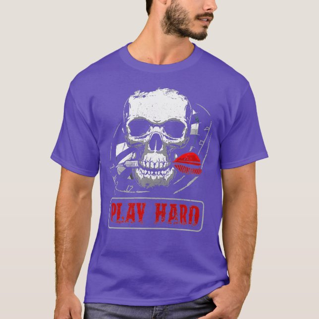 Mörkare uppspelning av hård Skullpil Dartboard Dar T Shirt (Framsida)