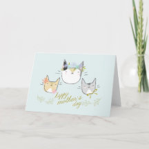 Morkatt "för lycklig mors dag" & kattungekort