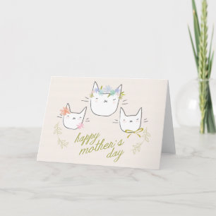Morkatt "för lycklig mors dag" & kattungekort kort
