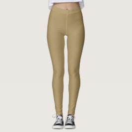 Mörkbeige enfärgad slät leggings