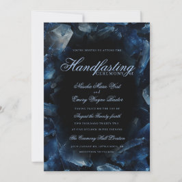 Mörkblå Boho Häxa Kristaller Svart Handfastning Inbjudningar