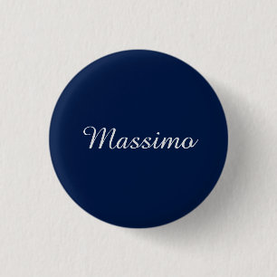 Mörkblå Elegant Ledig Egen Namn Handskrift Knapp