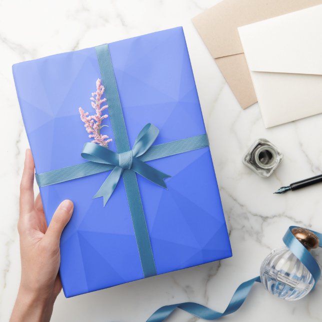 Mörkblå geometrisk nätmönster med gradient presentpapper (Gifting)
