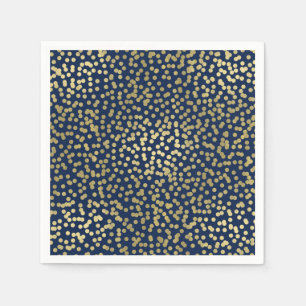 Mörkblå & Guld Prickar Konfetti Elegant Glamour Pappersservett