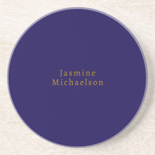 Mörkblå & Guld Söt Minimalistisk Eget Namn Underlägg