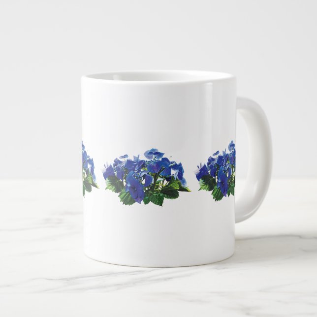 Mörkblå Hydrangea Lace Cap Jumbo Mugg (Framsida höger)
