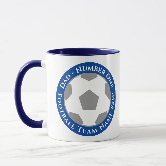 Mörkblå – Klassisk fotbollspappas mugg (Vänster)
