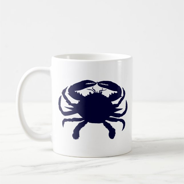 Mörkblå Krabba Kaffemugg (Vänster)