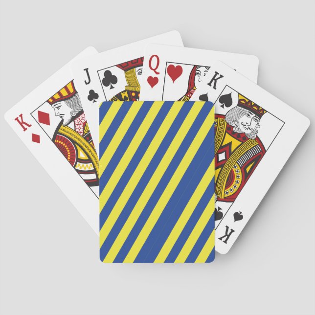 Mörkblå och gula ränder  casinokort (Baksidan)