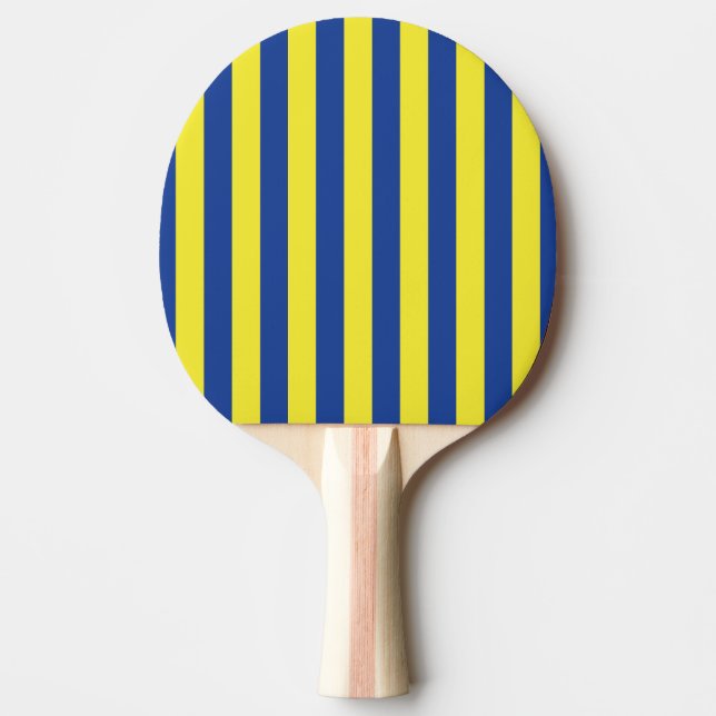 Mörkblå och gula ränder  pingisracket (Framsidan)