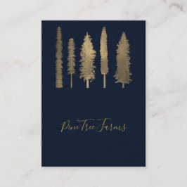 Mörkblå och guld skogliga träd rustika visitkort