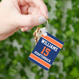 Mörkblå och Orange Nyckelring