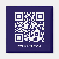 Mörkblå och vit webbplats QR-kod Promo
