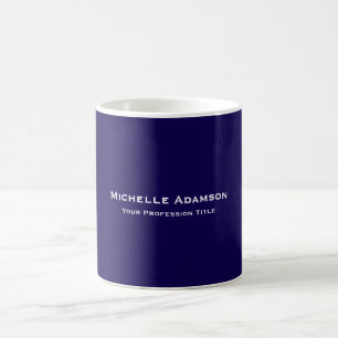 Mörkblå professionell enfaldig modern kaffemugg