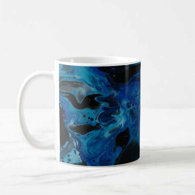 Mörkblå psykedelisk vätska kaffemugg (Vänster)