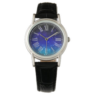 Mörkblå stjärnor Galaxy Gradient Skymning Armbandsur
