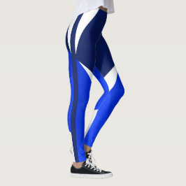Mörkblå, Vit, Blå, Träning, Dans, Bekväm Leggings