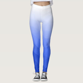 Mörkblå vit gradient geometrisk nätmönster leggings