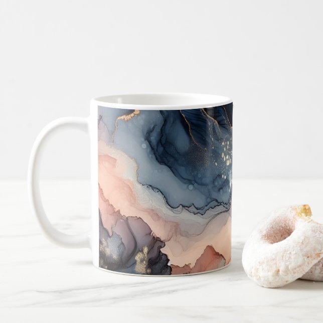Mörkbläck alkoholbläck kaffemugg (Med munk)