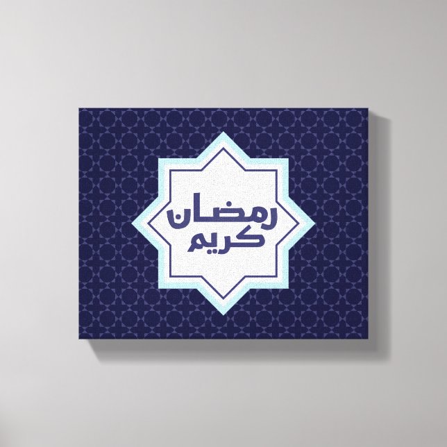 Mörkblått islamiskt geometriskt mönster canvastryck (Framsida)