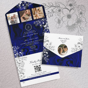 Mörkblommig QR-foto Bröllop
