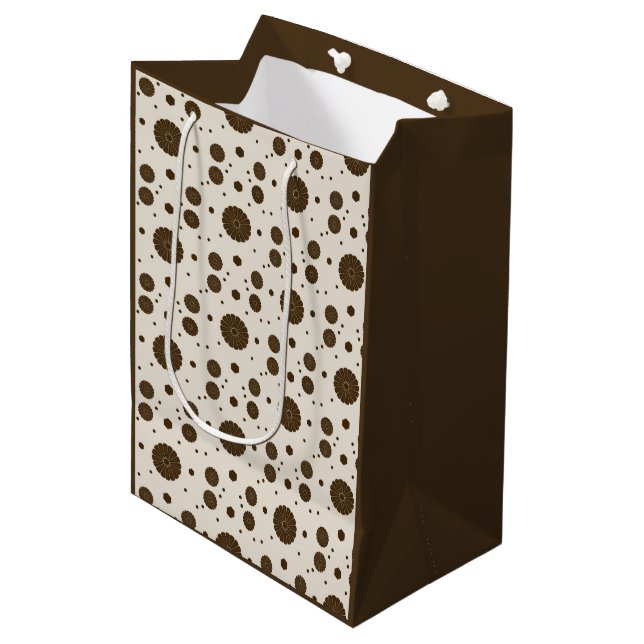 Mörkbrun Mikroblommig Beige (Framsidan Vinklad)