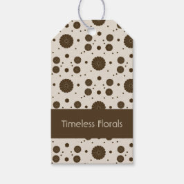 Mörkbrun Mikroblommig Sand Presentetikett