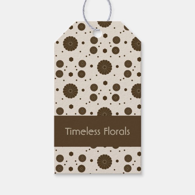 Mörkbrun mikrobukett sand presentetikett (Framsidan)